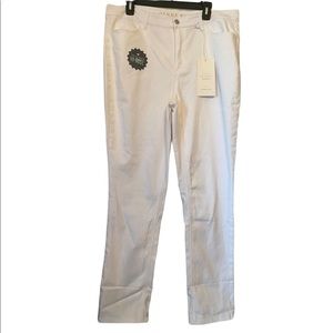 Gemma Rae High Rise Slim Straight White Jeans